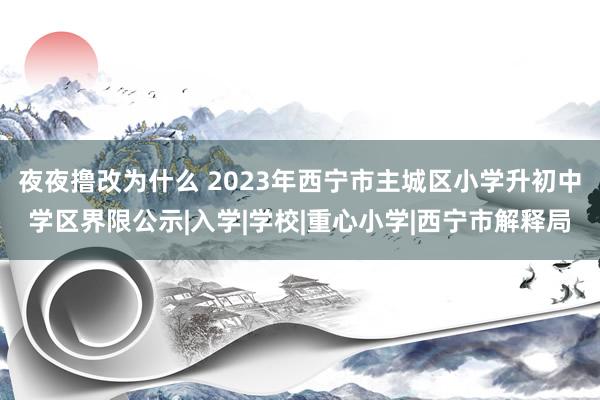 夜夜撸改为什么 2023年西宁市主城区小学升初中学区界限公示|入学|学校|重心小学|西宁市解释局