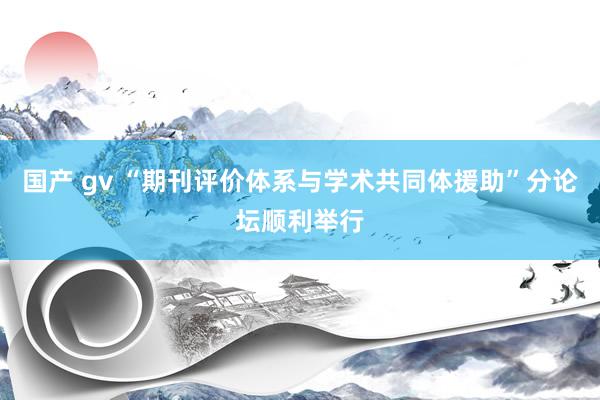 国产 gv “期刊评价体系与学术共同体援助”分论坛顺利举行