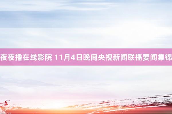 夜夜撸在线影院 11月4日晚间央视新闻联播要闻集锦